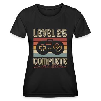 25 Birthday 25 Years Retro Gift - Women's Functional T-Shirt - black - Front - AI Model Female 172 light (172cm)