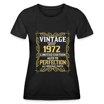1972 Vintage Birthday Retro Gift - Women's Functional T-Shirt - black - Front - AI Model Female 172 light (172cm)