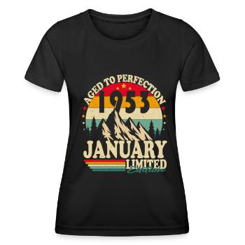 Januar 1953 Vintage Jahrgang Geburtstag Retro - Frauen Funktions-T-Shirt - Schwarz - Vorne - AI Model Female 172 light (172cm)