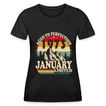 January 1973 Vintage Birthday Retro - Women's Functional T-Shirt - black - Front - AI Model Female 172 light (172cm)