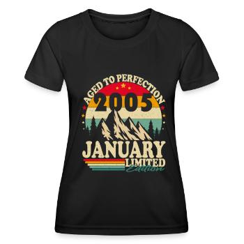 January 2005 Born Birthday Retro - Women's Functional T-Shirt - black - Front - AI Model Female 172 light (172cm)