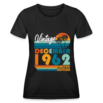 December 1962 Vintage Retro Birthday - Women's Functional T-Shirt - black - Front - AI Model Female 172 light (172cm)