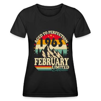 February 1963 Vintage Birthday Retro Gift - Women's Functional T-Shirt - black - Front - AI Model Female 172 light (172cm)