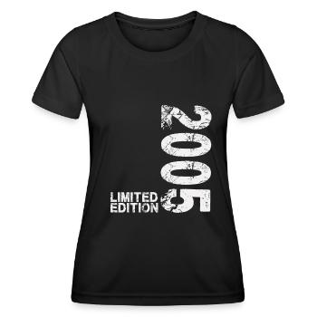 18 anniversaire 18 ans né 2005 - T-shirt sport Femme - noir - Devant - AI Model Female 172 light (172cm)
