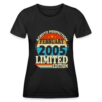 February 2005 Born birthday Retro - Women's Functional T-Shirt - black - Front - AI Model Female 172 light (172cm)