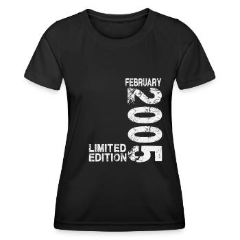 February 2005 Born birthday Retro - Women's Functional T-Shirt - black - Front - AI Model Female 172 light (172cm)