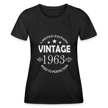60 birthday 60 years born in 1963 - Women's Functional T-Shirt - black - Front - AI Model Female 172 light (172cm)