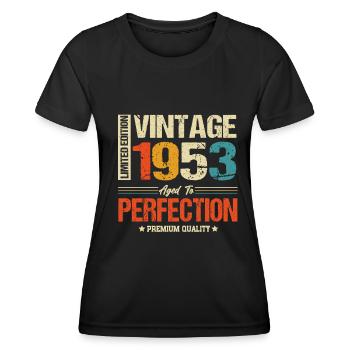 Vintage 1953 vintage anniversaire rétro cadeau - T-shirt sport Femme - noir - Devant - AI Model Female 172 light (172cm)