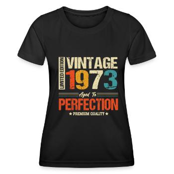 Vintage 1973 vintage anniversaire cadeau rétro - T-shirt sport Femme - noir - Devant - AI Model Female 172 light (172cm)
