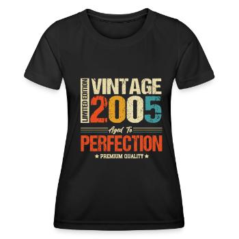 Vintage 2005 vintage anniversaire cadeau rétro - T-shirt sport Femme - noir - Devant - AI Model Female 172 light (172cm)