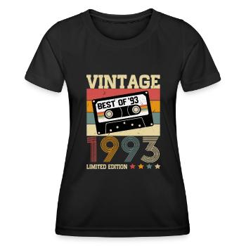 Vintage 1993 vintage anniversaire rétro cadeau - T-shirt sport Femme - noir - Devant - AI Model Female 172 light (172cm)