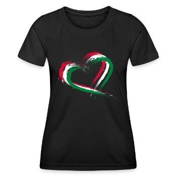 Heart brush flag of the Maldives flag holiday - Women's Functional T-Shirt - black - Front - AI Model Female 172 light (172cm)