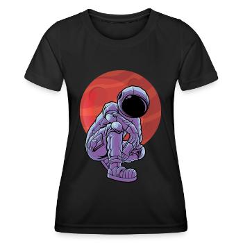 Cool Astronaut Mars Raumfahrt Planet - Frauen Funktions-T-Shirt - Schwarz - Vorne - AI Model Female 172 light (172cm)