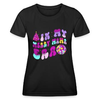 Dans ma joyeuse époque maman Noël Mères Parents - T-shirt sport Femme - noir - Devant - AI Model Female 172 light (172cm)
