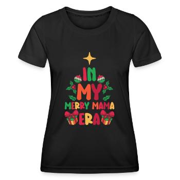 Dans ma joyeuse époque maman Noël Mères Parents - T-shirt sport Femme - noir - Devant - AI Model Female 172 light (172cm)