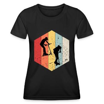 trottinette freestyle - T-shirt sport Femme - noir - Devant - AI Model Female 172 light (172cm)