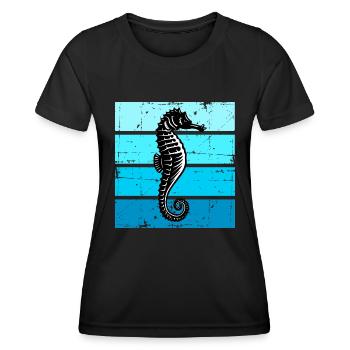 Seahorses Marine Life Seahorse - Women's Functional T-Shirt - black - Front - AI Model Female 172 light (172cm)