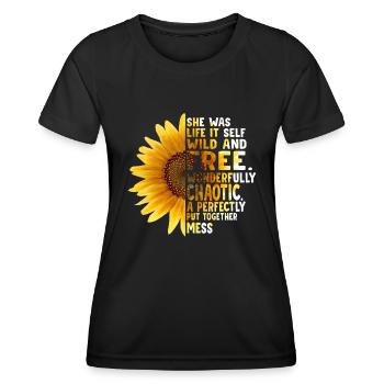 La vie sauvage et gratuite merveilleusement graphique - T-shirt sport Femme - noir - Devant - AI Model Female 172 light (172cm)