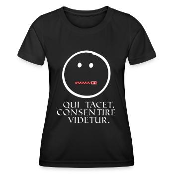 qui se tait semble être d'accord que le latin sait - T-shirt sport Femme - noir - Devant - AI Model Female 172 light (172cm)