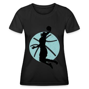 Basketball Basketballkorb Korb werfen Basketballer - Frauen Funktions-T-Shirt - Schwarz - Vorne - AI Model Female 172 light (172cm)
