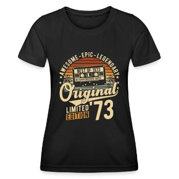 1973 Jahrgang Retro Vintage Geburstag Geschenk - Frauen Funktions-T-Shirt - Schwarz - Vorne - AI Model Female 172 light (172cm)