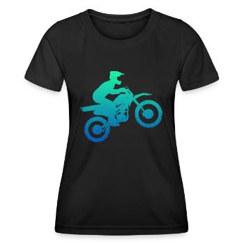 Motocross Dirt Bike Rider Motorcycle - Women's Functional T-Shirt - black - Front - AI Model Female 172 light (172cm)