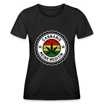 Cannabis - Frauen Funktions-T-Shirt - Schwarz - Vorne - AI Model Female 172 light (172cm)