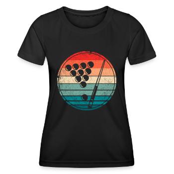 Billard rétro boules de billard billard joueur - T-shirt sport Femme - noir - Devant - AI Model Female 172 light (172cm)