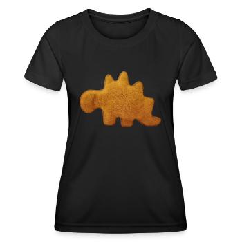 Pépite de poulet en forme de dinosaure - T-shirt sport Femme - noir - Devant - AI Model Female 172 light (172cm)