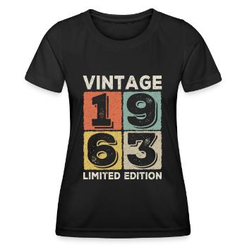 Jahrgang 1963 - Frauen Funktions-T-Shirt - Schwarz - Vorne - AI Model Female 172 light (172cm)