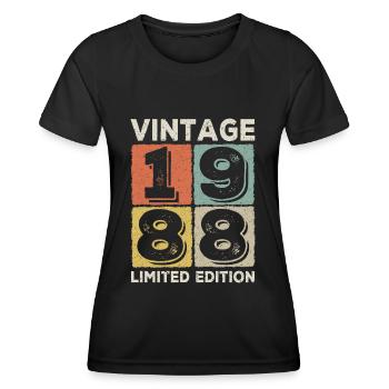 Jahrgang 1988 - Frauen Funktions-T-Shirt - Schwarz - Vorne - AI Model Female 172 light (172cm)