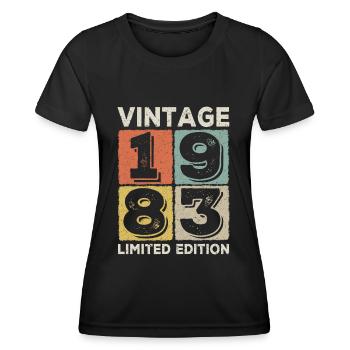 Jahrgang 1983 - Frauen Funktions-T-Shirt - Schwarz - Vorne - AI Model Female 172 light (172cm)