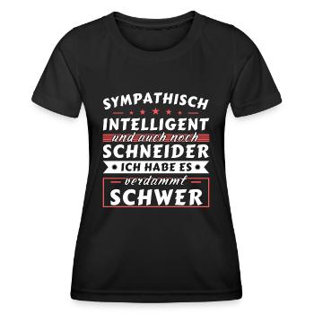 Sympathisch und intelligent - Schneider Edition - Frauen Funktions-T-Shirt - Schwarz - Vorne - AI Model Female 172 light (172cm)