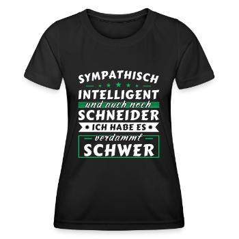 Sympathisch und intelligent - Schneider Edition - Frauen Funktions-T-Shirt - Schwarz - Vorne - AI Model Female 172 light (172cm)