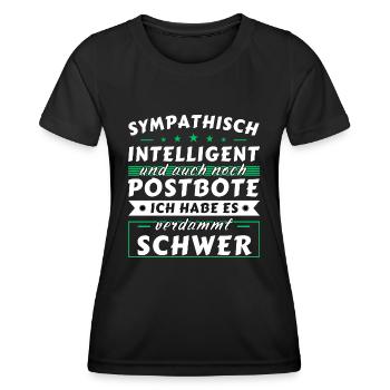 Sympathisch und intelligent - Postbote Edition - Frauen Funktions-T-Shirt - Schwarz - Vorne - AI Model Female 172 light (172cm)