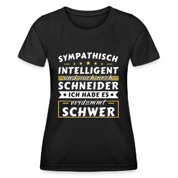 Sympathisch und intelligent - Schneider Edition - Frauen Funktions-T-Shirt - Schwarz - Vorne - AI Model Female 172 light (172cm)
