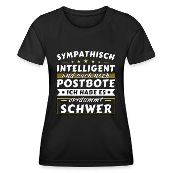 Sympathisch und intelligent - Postbote Edition - Frauen Funktions-T-Shirt - Schwarz - Vorne - AI Model Female 172 light (172cm)