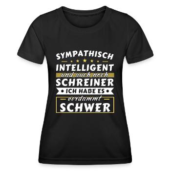Sympathisch und intelligent - Schreiner Edition - Frauen Funktions-T-Shirt - Schwarz - Vorne - AI Model Female 172 light (172cm)