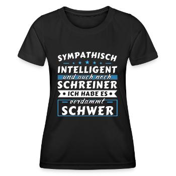 Sympathisch und intelligent - Schreiner Edition - Frauen Funktions-T-Shirt - Schwarz - Vorne - AI Model Female 172 light (172cm)