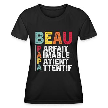 Father's Day Step-Dad 2024 Gift - Women's Functional T-Shirt - black - Front - AI Model Female 172 light (172cm)