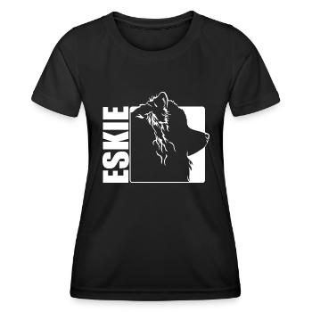 Américain Eskimo Chien Eskie Profil Chiens Wilsigns - T-shirt sport Femme - noir - Devant - AI Model Female 172 light (172cm)