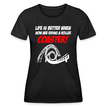 Riding Roller Coaster - Women's Functional T-Shirt - black - Front - AI Model Female 172 light (172cm)