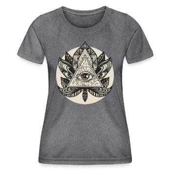 All Seeing Eye Design - Women's Functional T-Shirt - dark melange  - Front - AI Model Female 172 light (172cm)