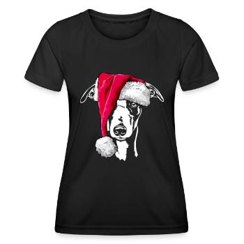 Santa WHIPPET Weihnachten Hunde Wilsigns - Frauen Funktions-T-Shirt - Schwarz - Vorne - AI Model Female 172 light (172cm)