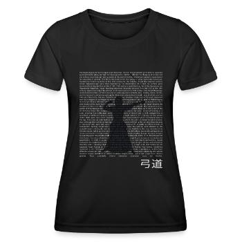 kyudo kyudomeister japanische bogenkunst Hankyu - Frauen Funktions-T-Shirt - Schwarz - Vorne - AI Model Female 172 light (172cm)