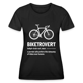 Biketrovert Lustige Phrasen Fahrrad und Radfahren - Frauen Funktions-T-Shirt - Schwarz - Vorne - AI Model Female 172 light (172cm)
