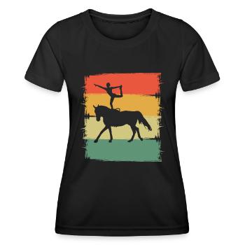 Voltigieren Reiten Reiter Voltigierer Akrobat - Frauen Funktions-T-Shirt - Schwarz - Vorne - AI Model Female 172 light (172cm)