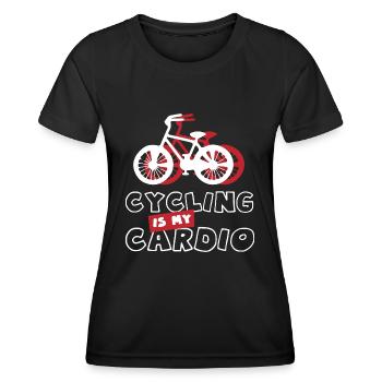 Le cyclisme comme cardio-mobilité | Bicycle Hobby - T-shirt sport Femme - noir - Devant - AI Model Female 172 light (172cm)