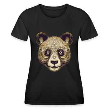 Panda Portrait - Frauen Funktions-T-Shirt - Schwarz - Vorne - AI Model Female 172 light (172cm)