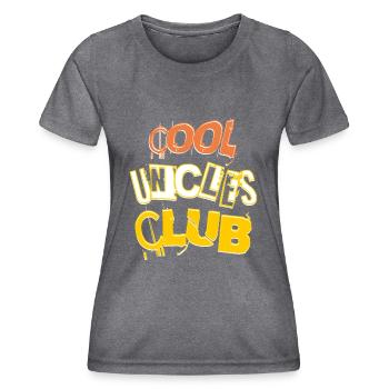 Cooler Onkel Club Bald Onkel Lustiger Spruch - Frauen Funktions-T-Shirt - dunkle Melange  - Vorne - AI Model Female 172 light (172cm)